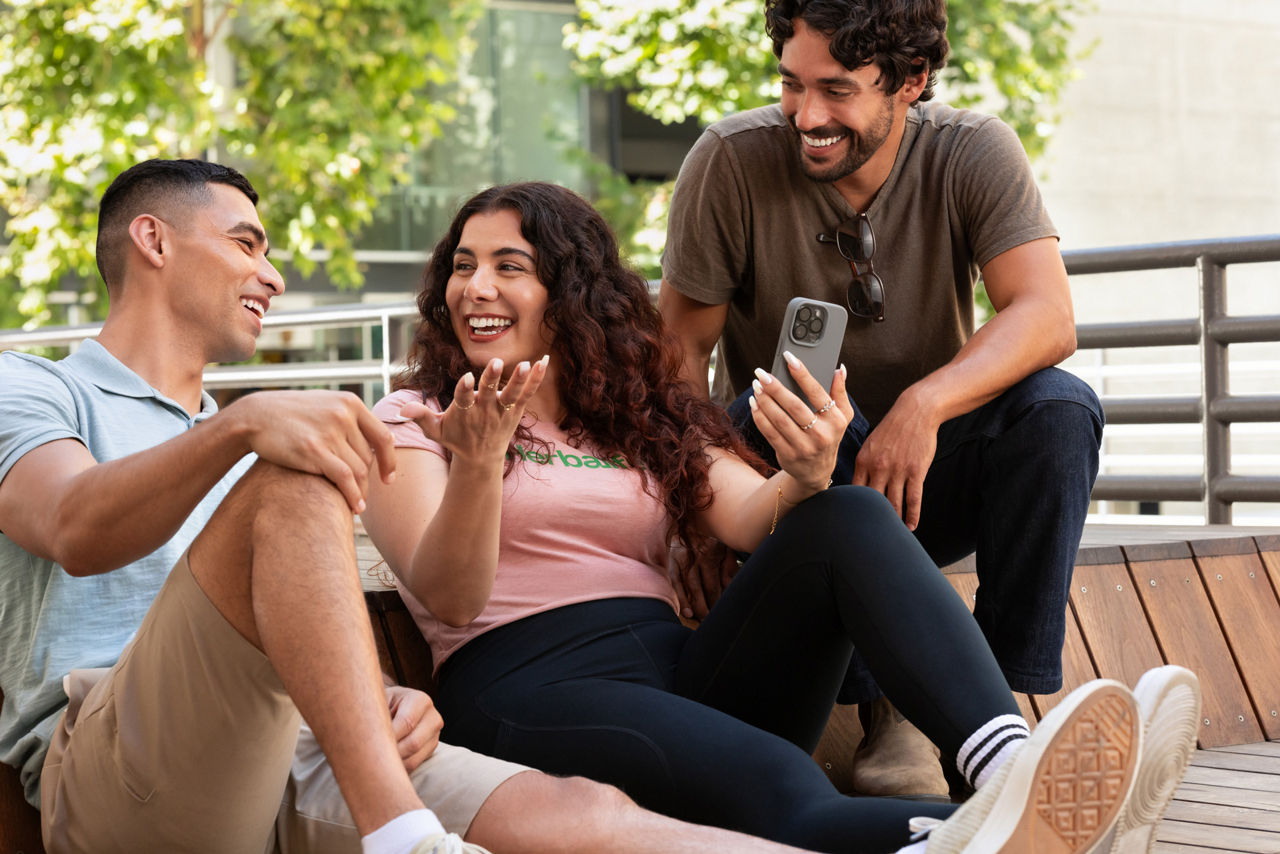 firends talking outside